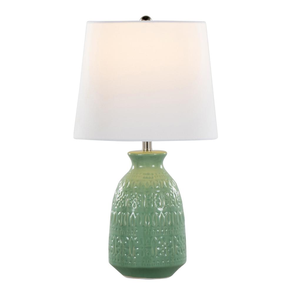 Green Claudia 20" Ceramic Accent Lamp - Set of 2. Picture 2