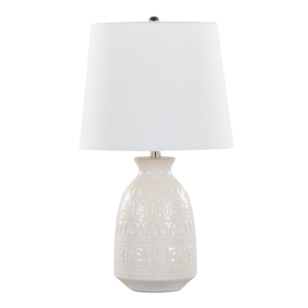 White Claudia 20" Ceramic Accent Lamp - Set of 2. Picture 3