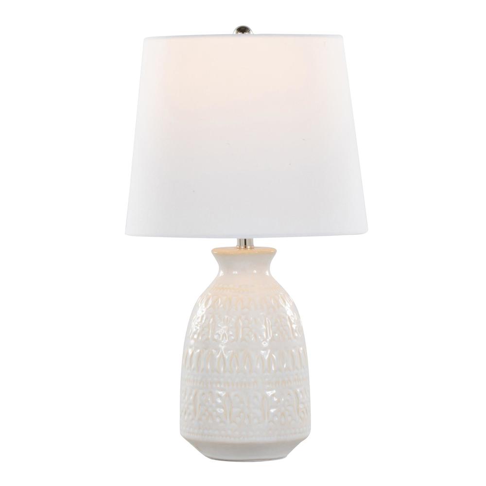 White Claudia 20" Ceramic Accent Lamp - Set of 2. Picture 2