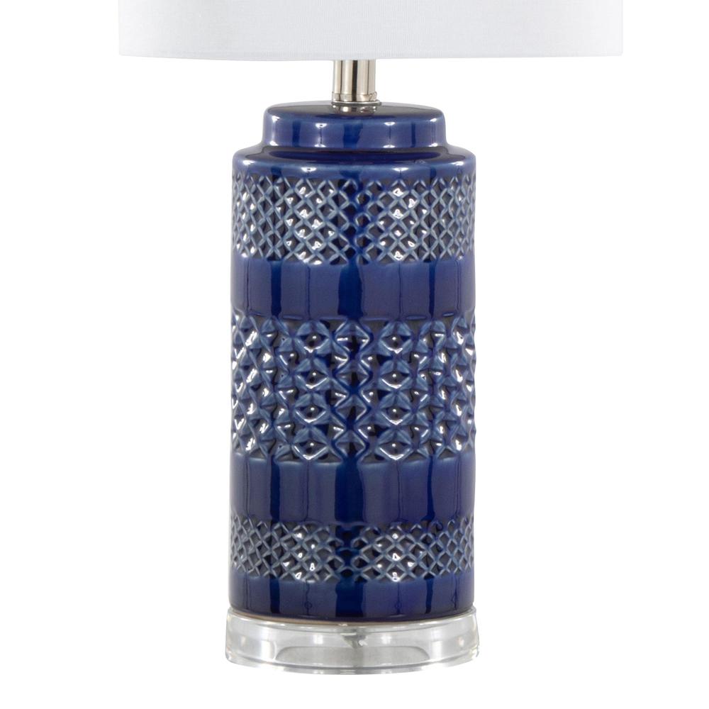 Blue Casa 21" Ceramic Table Lamp - Set of 2. Picture 4