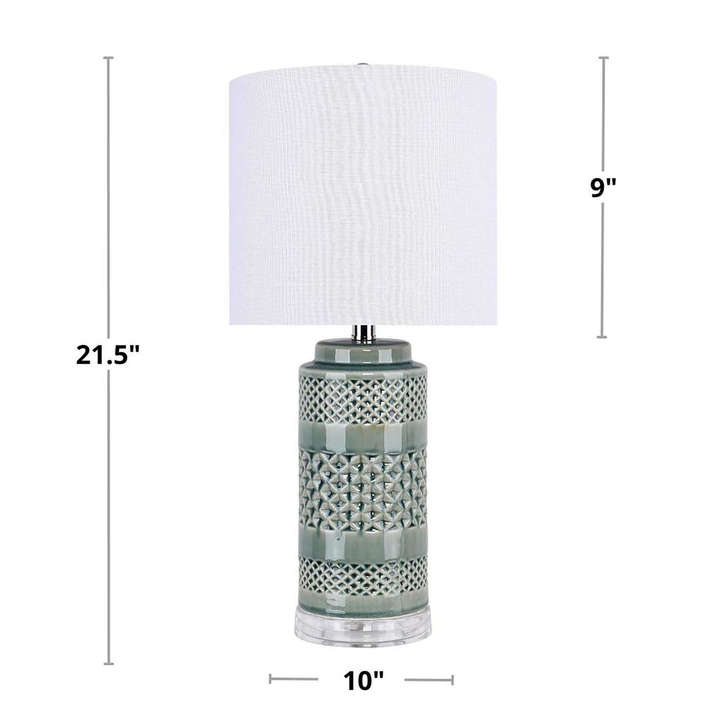 Blue Casa 21" Ceramic Table Lamp - Set of 2. Picture 5