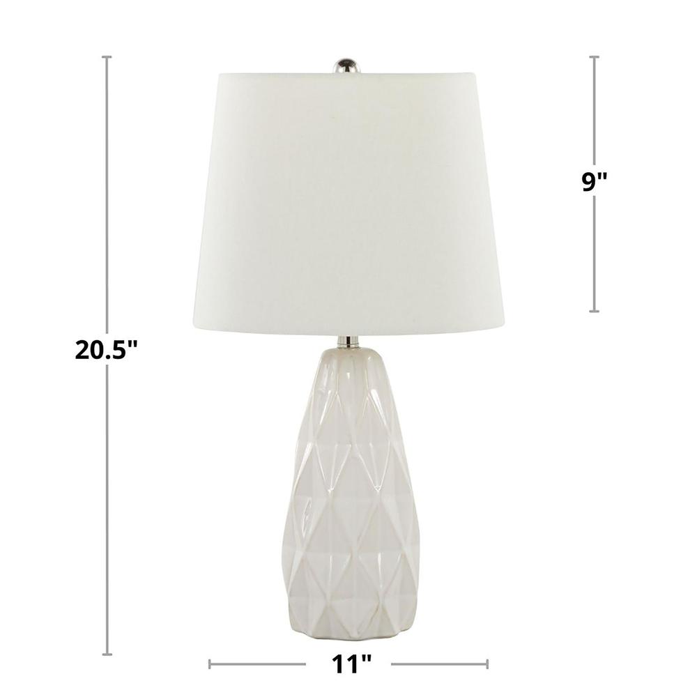Blue Hex 20" Ceramic Accent Lamp - Set of 2. Picture 5