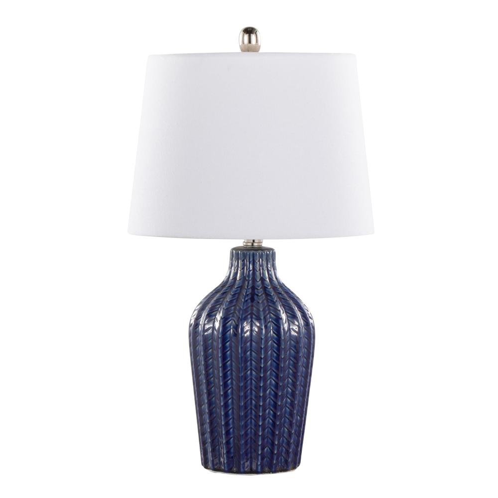 Blue Rockwell 23" Ceramic Table Lamp - Set of 2. Picture 3