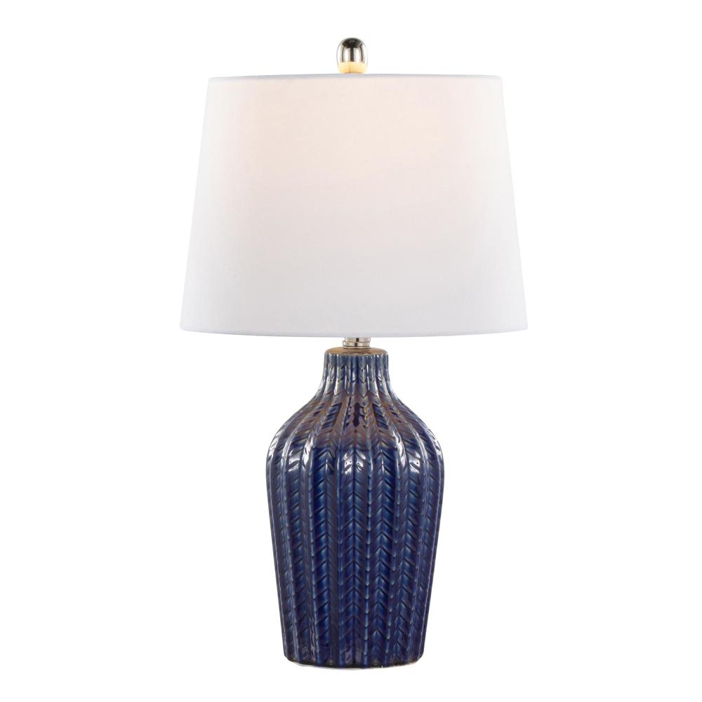 Blue Rockwell 23" Ceramic Table Lamp - Set of 2. Picture 2