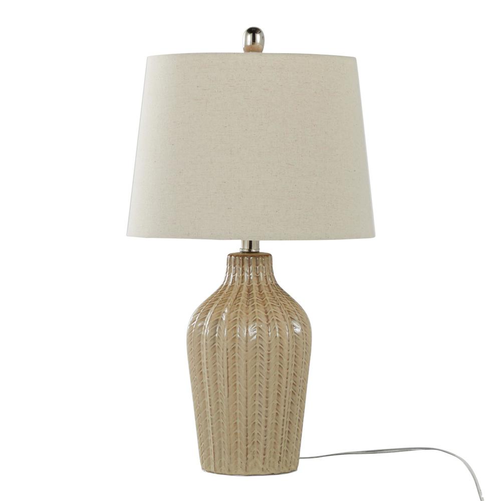 Beige Rockwell 23" Ceramic Table Lamp - Set of 2. Picture 3