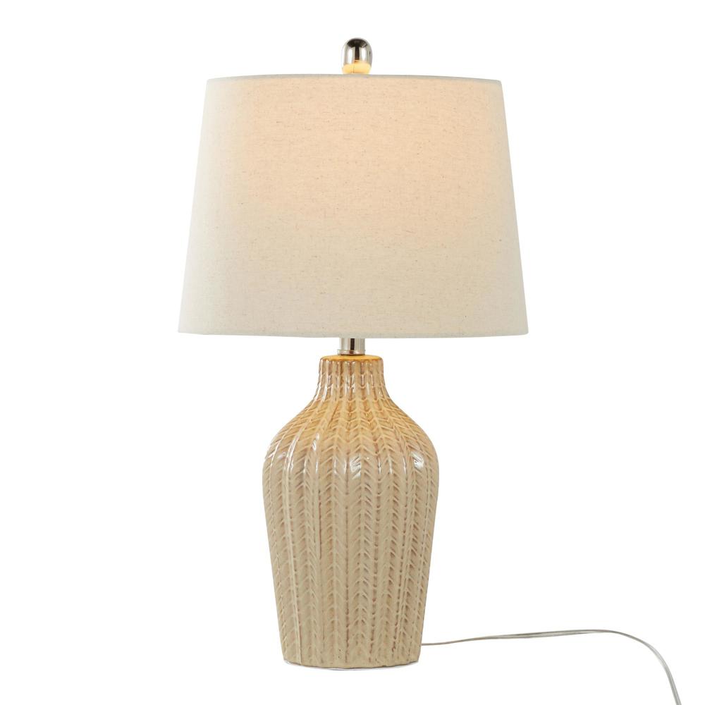 Beige Rockwell 23" Ceramic Table Lamp - Set of 2. Picture 2