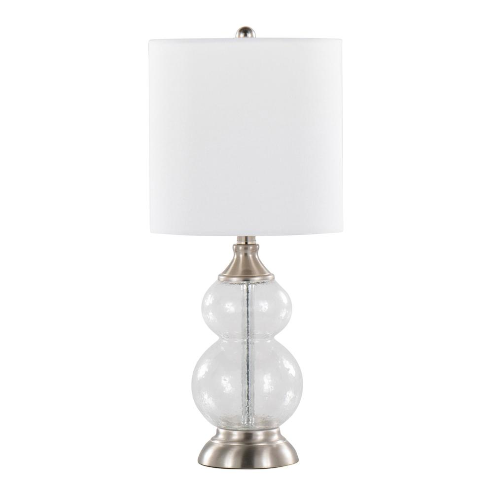 Clear Belle 20" Glass Accent Lamp - Set of 2. Picture 3