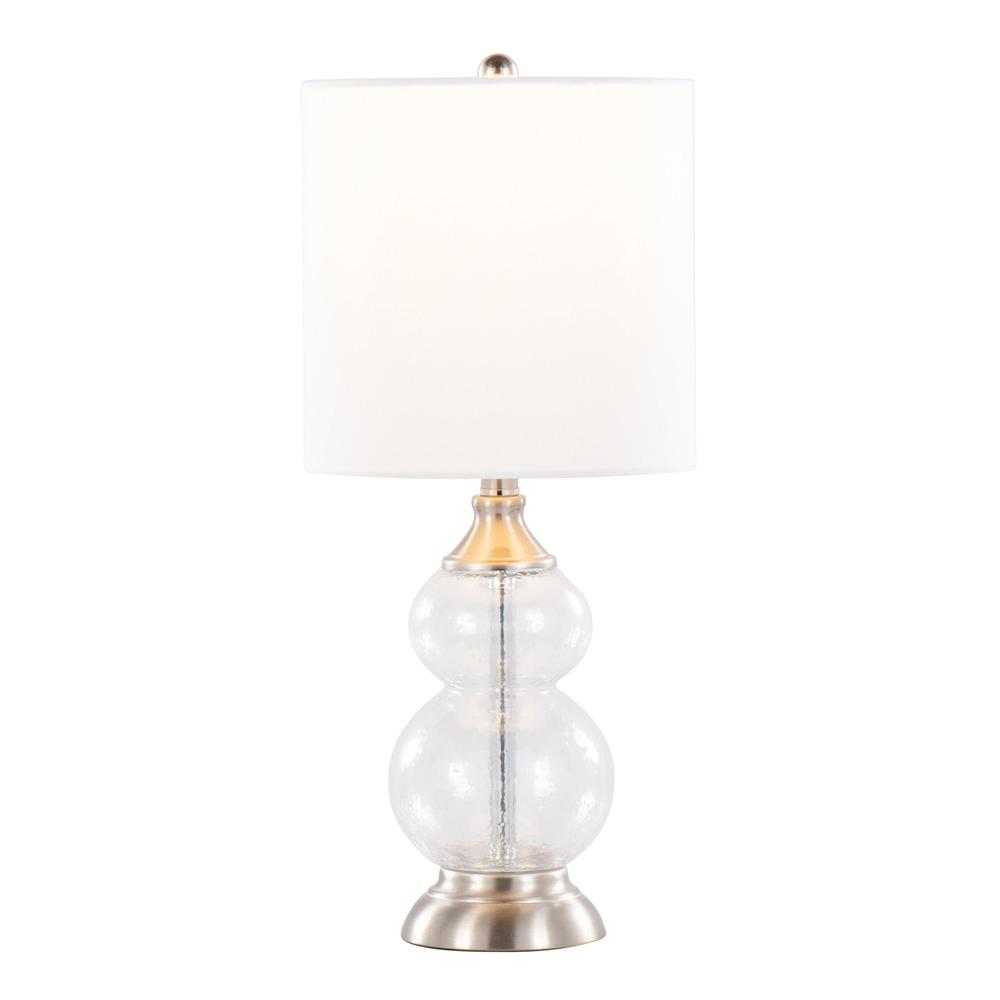 Clear Belle 20" Glass Accent Lamp - Set of 2. Picture 2