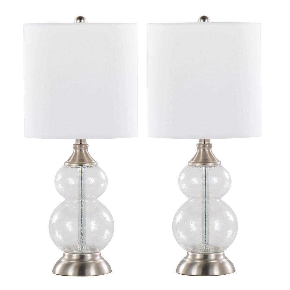 Clear Belle 20" Glass Accent Lamp - Set of 2. Picture 1