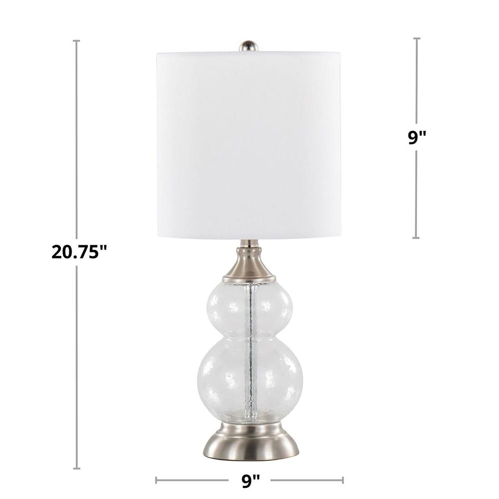Clear Belle 20" Glass Accent Lamp - Set of 2. Picture 6
