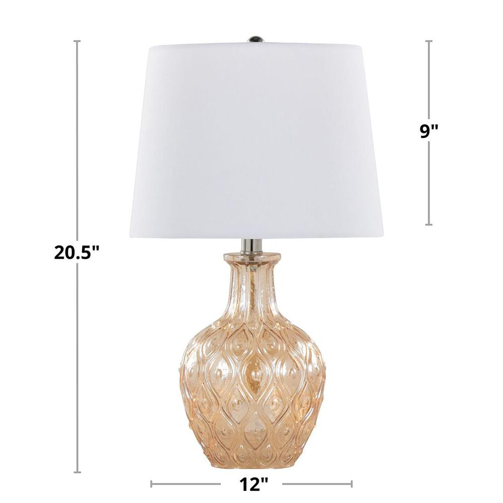 Beige Gloria Round 20" Glass Accent Lamp - Set of 2. Picture 4