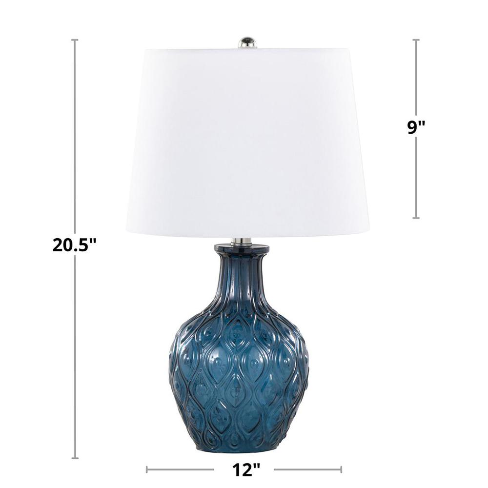 Beige Gloria Round 20" Glass Accent Lamp - Set of 2. Picture 5