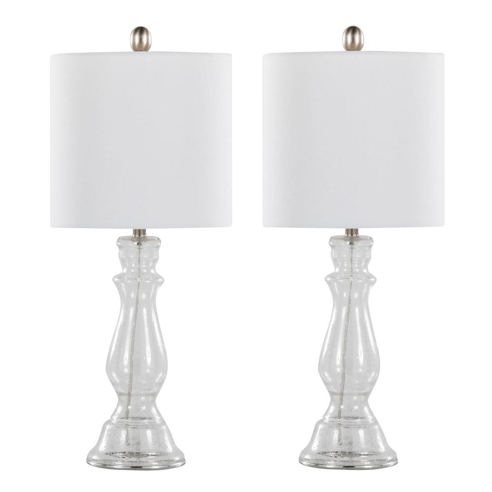Clear Bishop 24" Glass Table Lamp - Set of 2. Picture 1