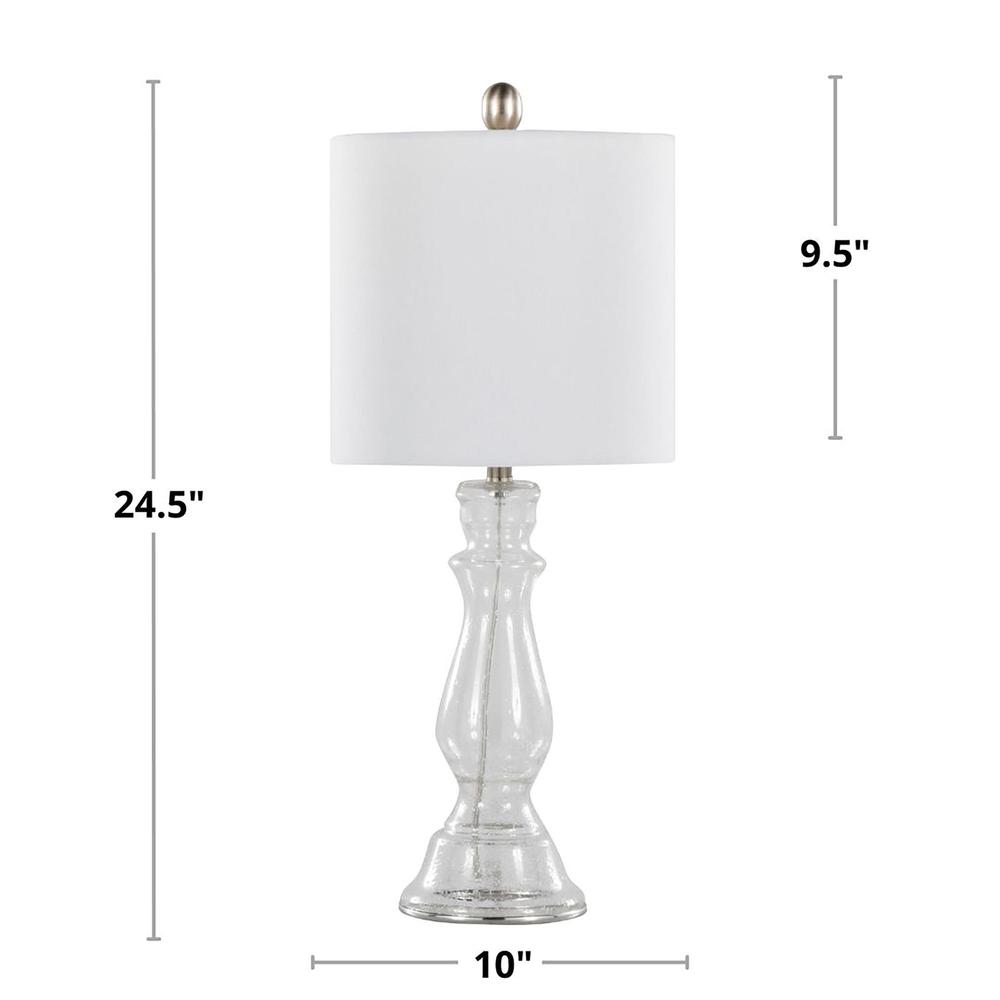 Clear Bishop 24" Glass Table Lamp - Set of 2. Picture 5