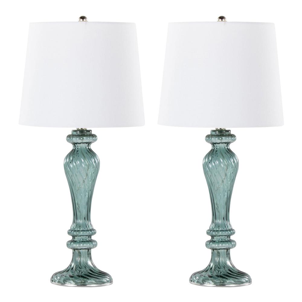 Clear Windsor 25" Glass Table Lamp - Set of 2. Picture 1