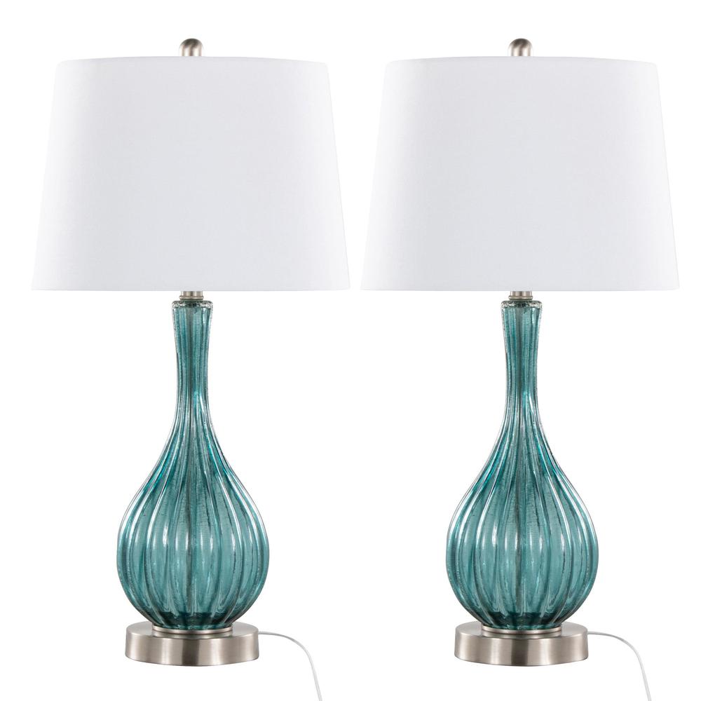 Clear Jenny 27" Glass Table Lamp - Set of 2. Picture 1