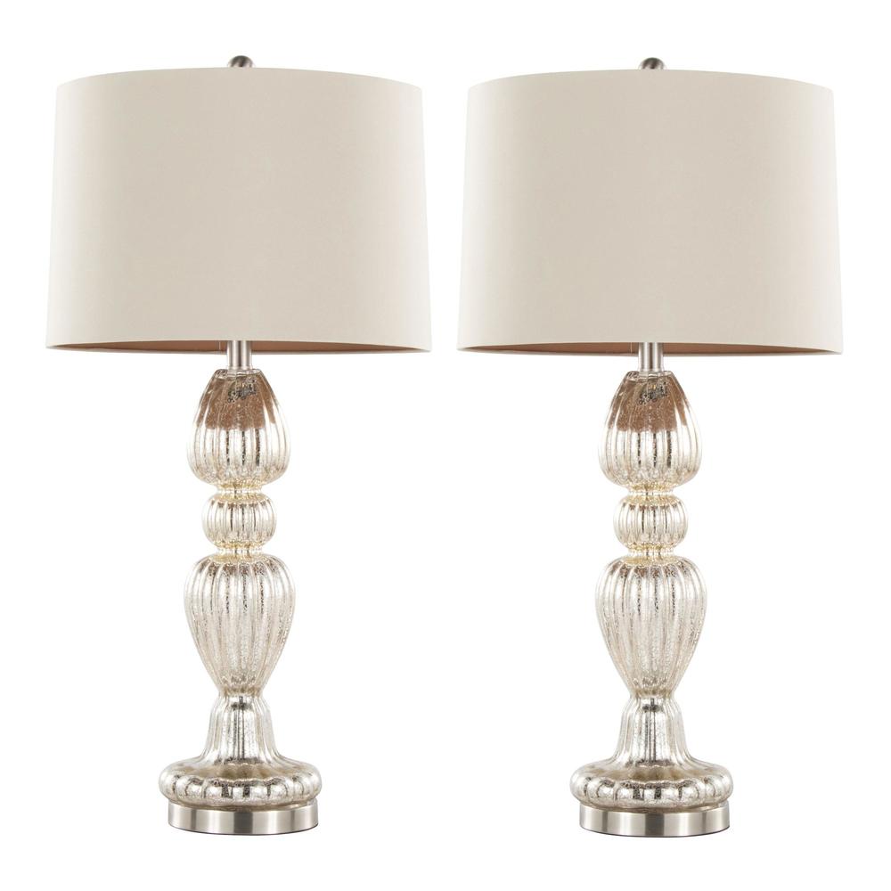 Clear Spade 30" Glass Table Lamp - Set of 2. Picture 1