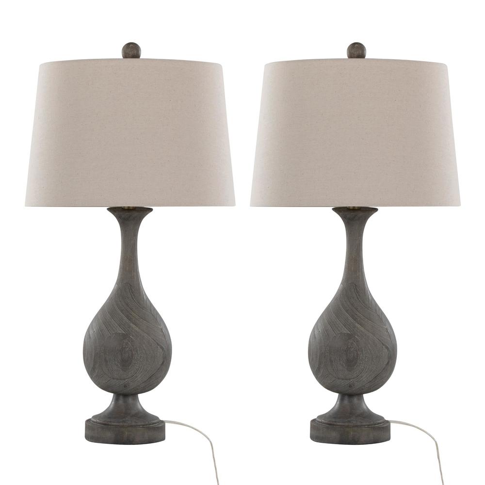 Brown Cipolla Poly 29" Polyresin Table Lamp - Set of 2. Picture 1