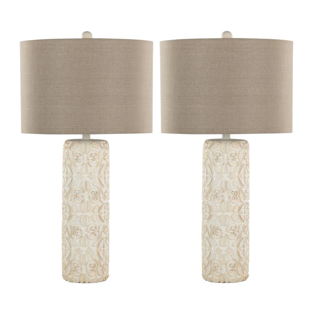 Brown Charlotte 30" Polyresin Table Lamp - Set of 2. Picture 1