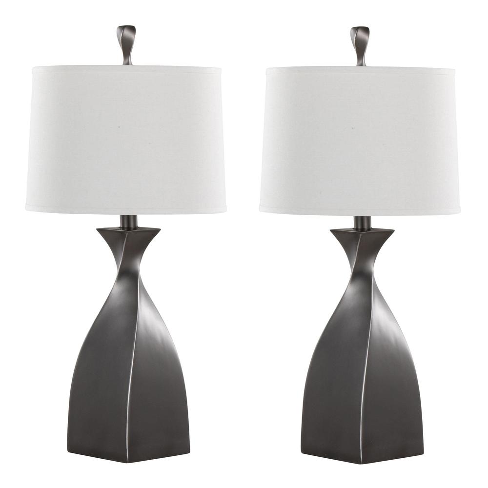 Grey Curvo 30" Polyresin Table Lamp - Set of 2. Picture 1