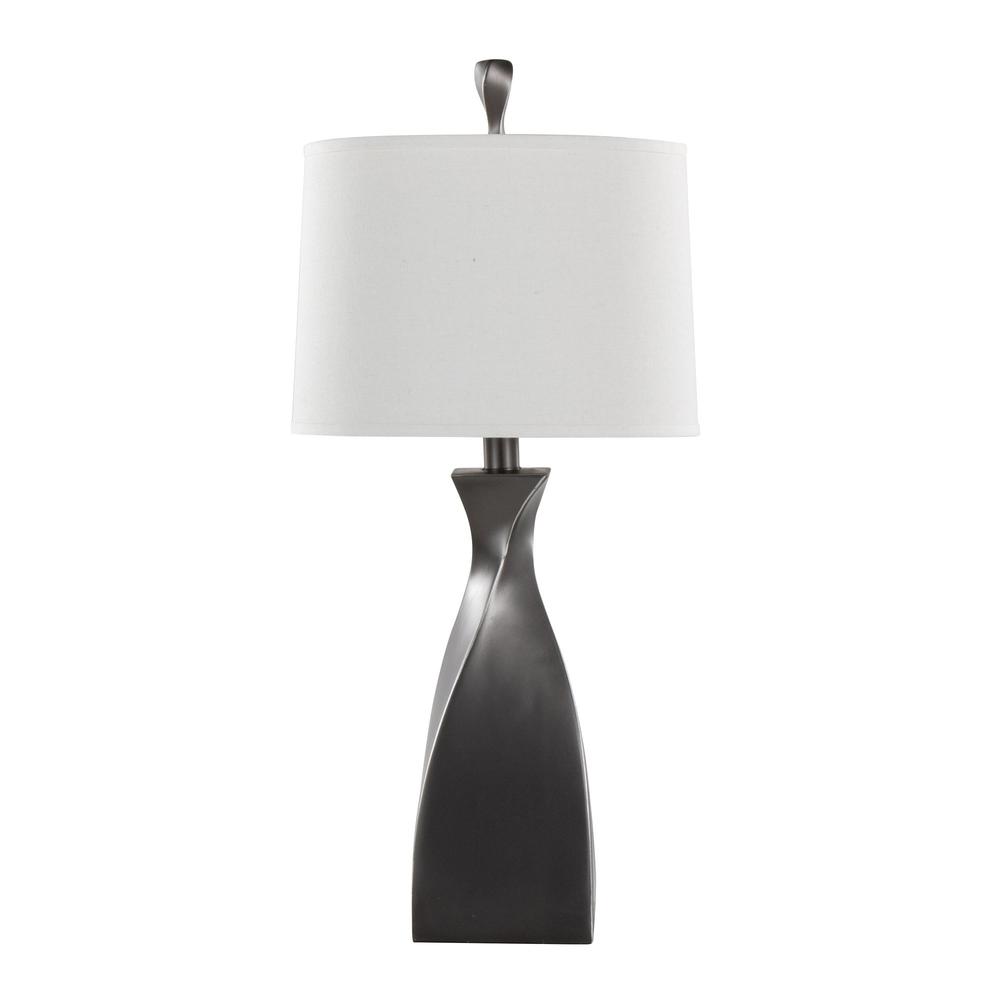 Grey Curvo 30" Polyresin Table Lamp - Set of 2. Picture 4