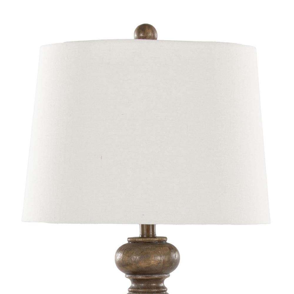 Opal Grey Polyresin, Off-White Linen Peppa 31" Polyresin Table Lamp - Set of 2. Picture 5