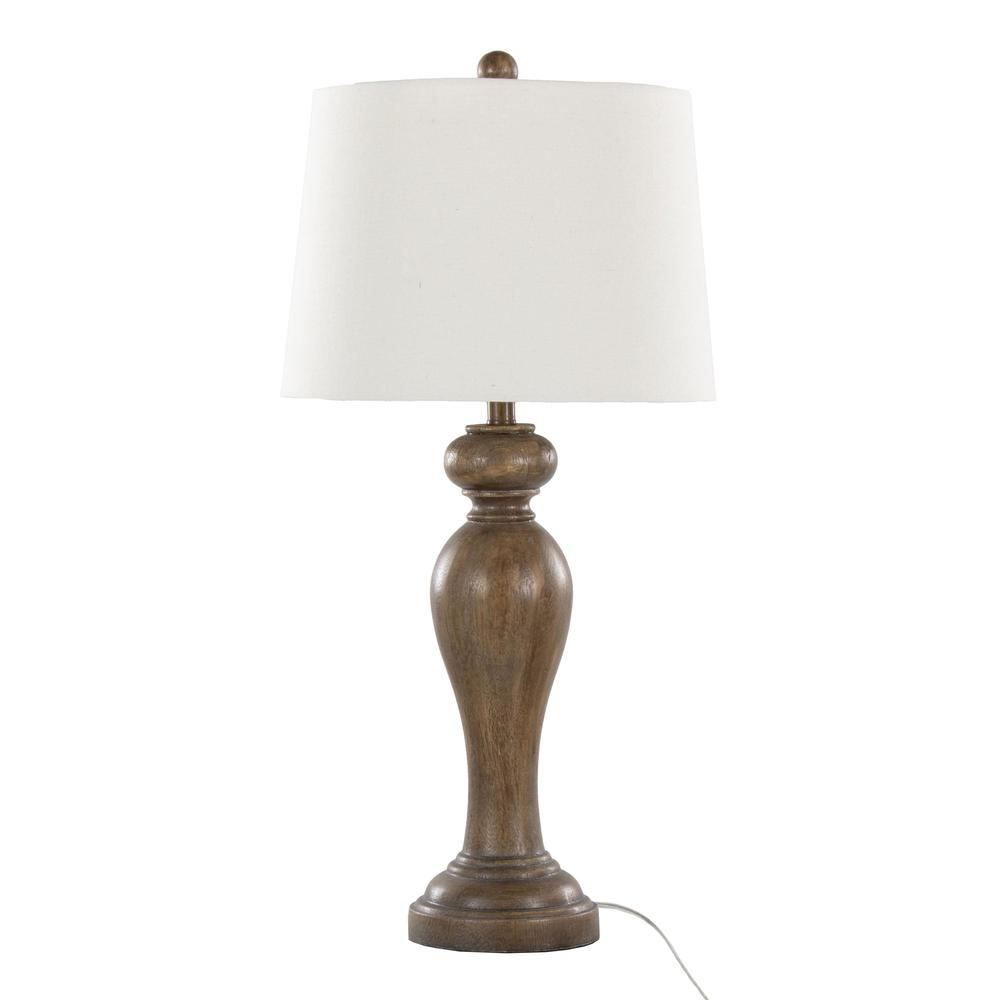 Opal Grey Polyresin, Off-White Linen Peppa 31" Polyresin Table Lamp - Set of 2. Picture 3