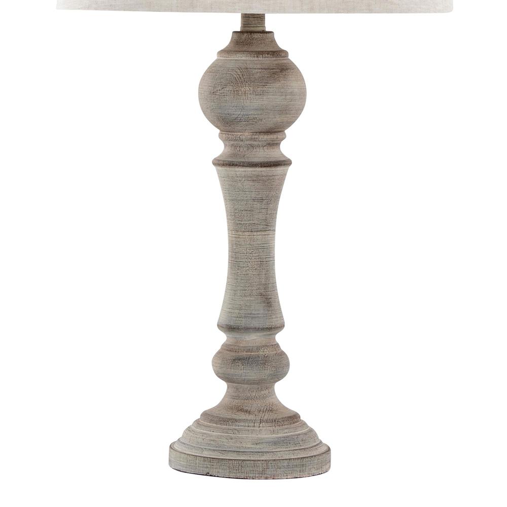 Reclaimed Grey Polyresin, Oat Linen Winston 32" Poly Table Lamp - Set of 2. Picture 4