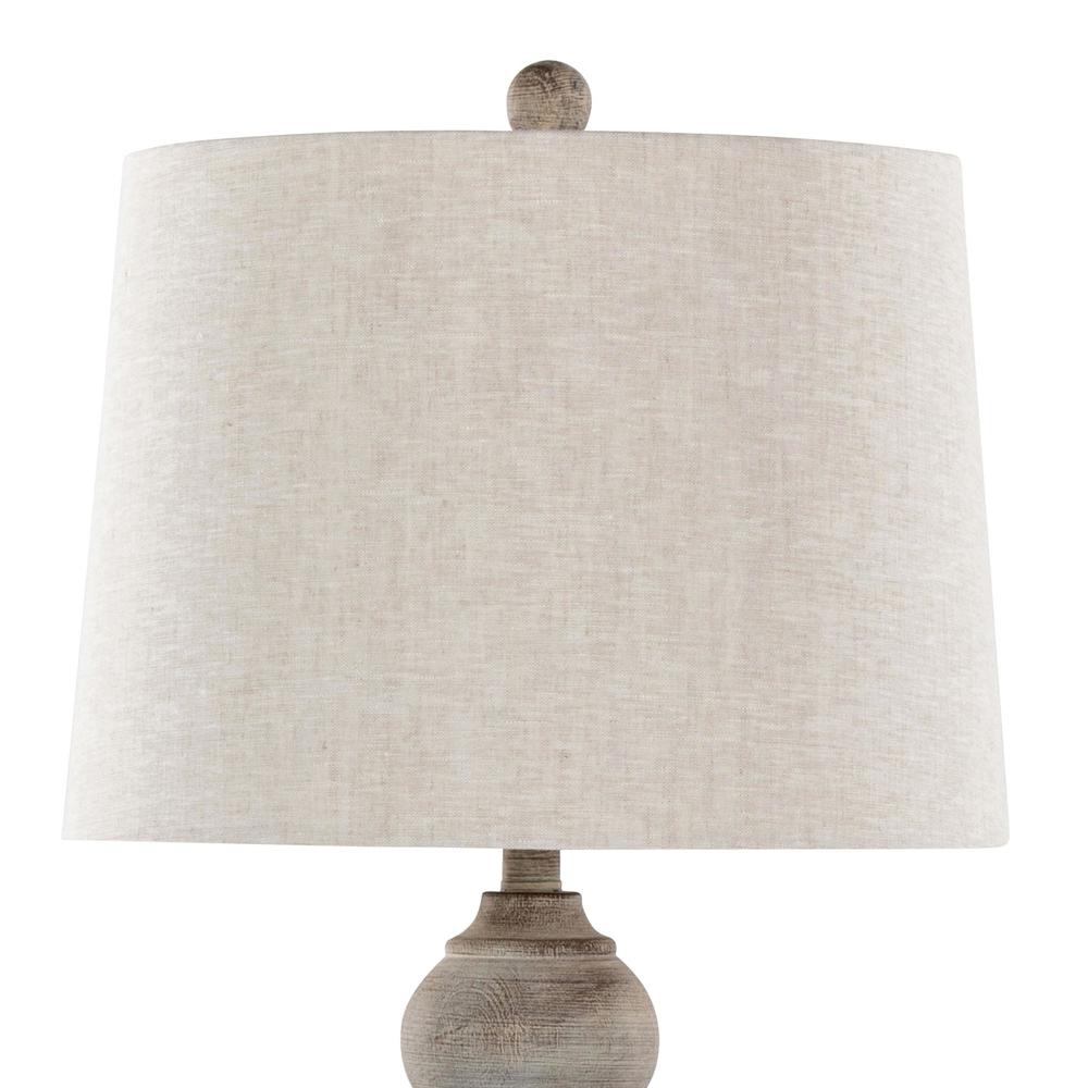 Reclaimed Grey Polyresin, Oat Linen Winston 32" Poly Table Lamp - Set of 2. Picture 5
