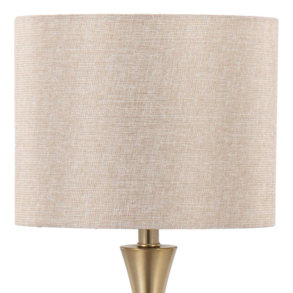 Gold Metal, Golden Metallic Linen Lenuxe 24" Metal Table Lamp - Set of 2. Picture 4