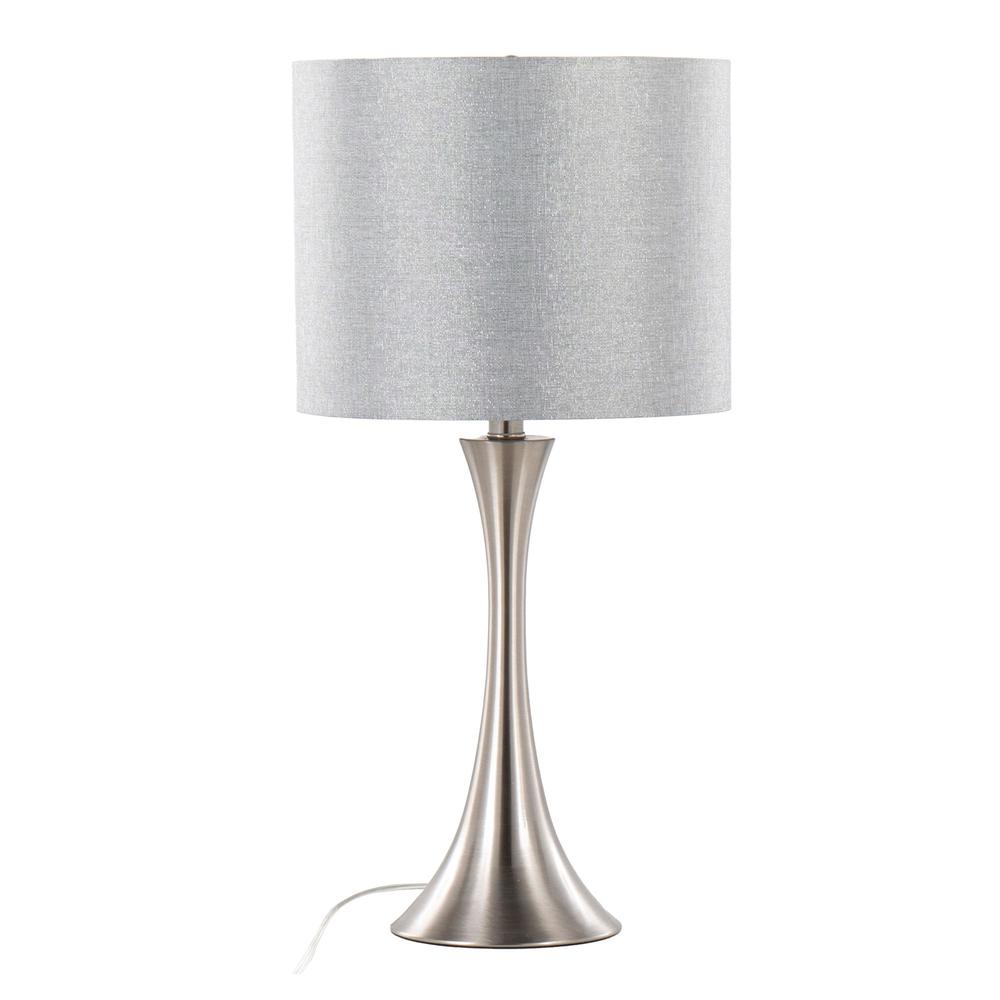 Silver Lenuxe 24" Metal Table Lamp - Set of 2. Picture 3