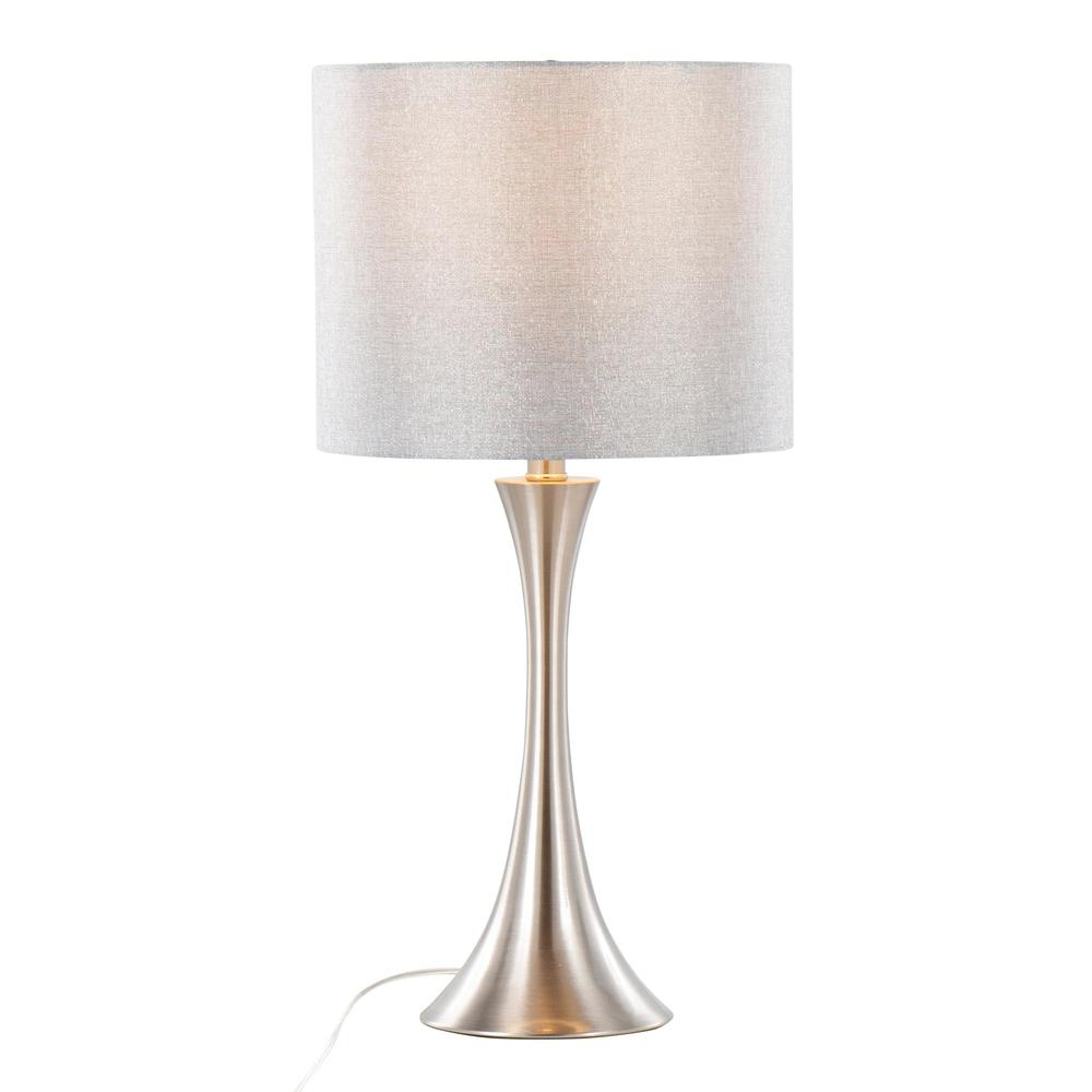 Silver Lenuxe 24" Metal Table Lamp - Set of 2. Picture 2