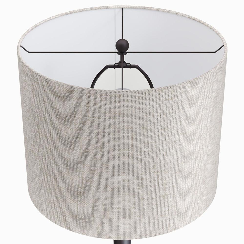 Oil Rubbed Bronze, Natural Linen Lenuxe 24" Metal Table Lamp - Set of 2. Picture 3