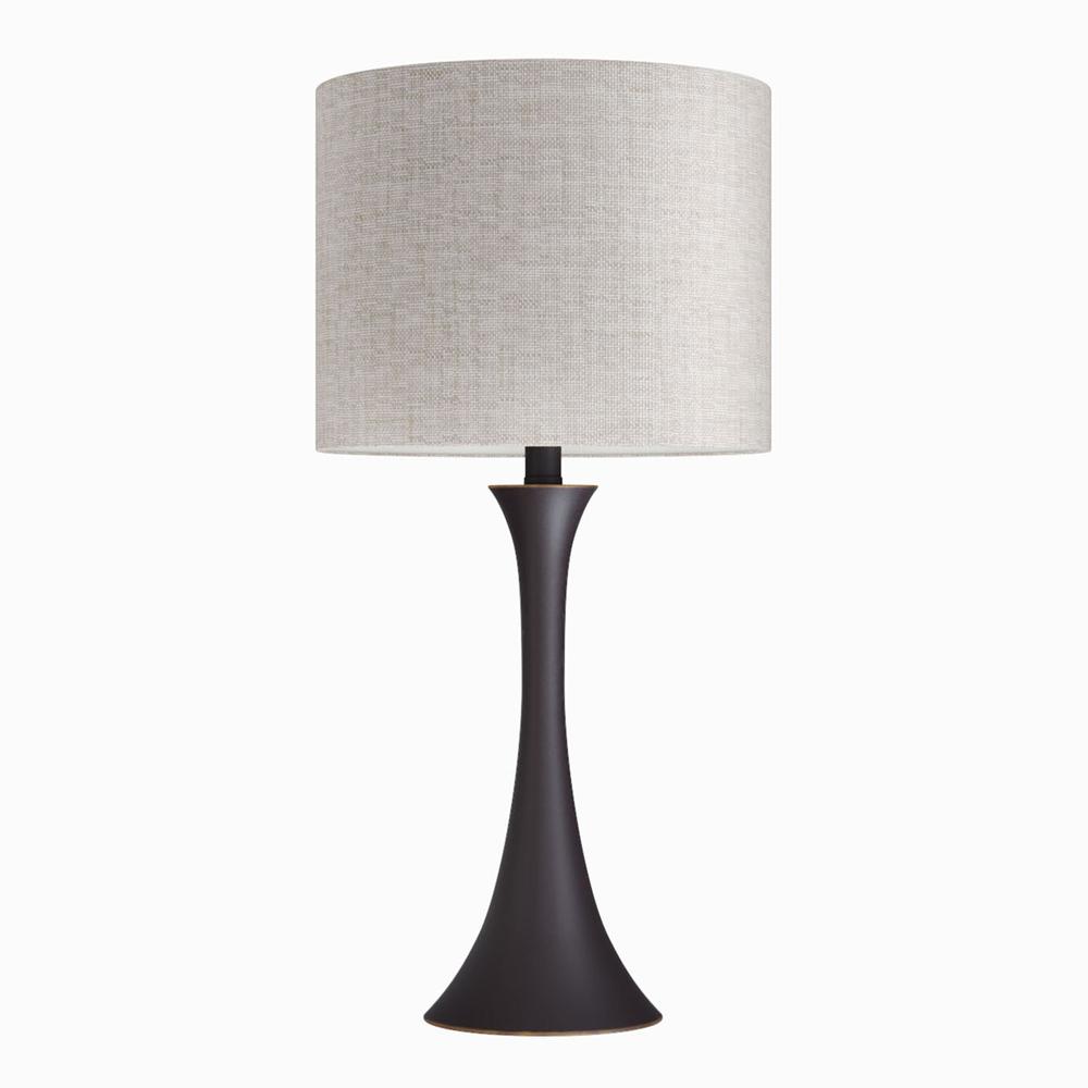 Oil Rubbed Bronze, Natural Linen Lenuxe 24" Metal Table Lamp - Set of 2. Picture 7