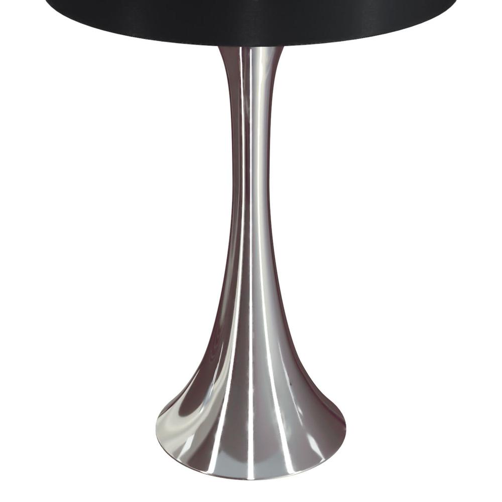 Polished Nickel, Black Silk Lenuxe 24" Metal Table Lamp - Set of 2. Picture 5