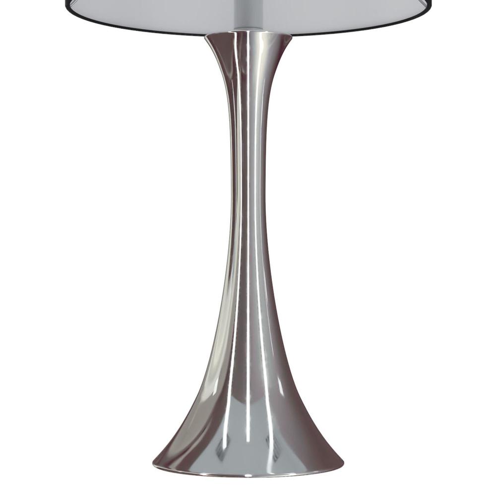 Polished Nickel, Black Silk Lenuxe 24" Metal Table Lamp - Set of 2. Picture 6