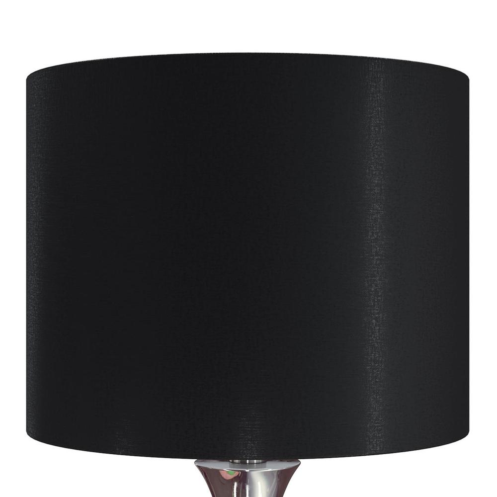 Polished Nickel, Black Silk Lenuxe 24" Metal Table Lamp - Set of 2. Picture 7