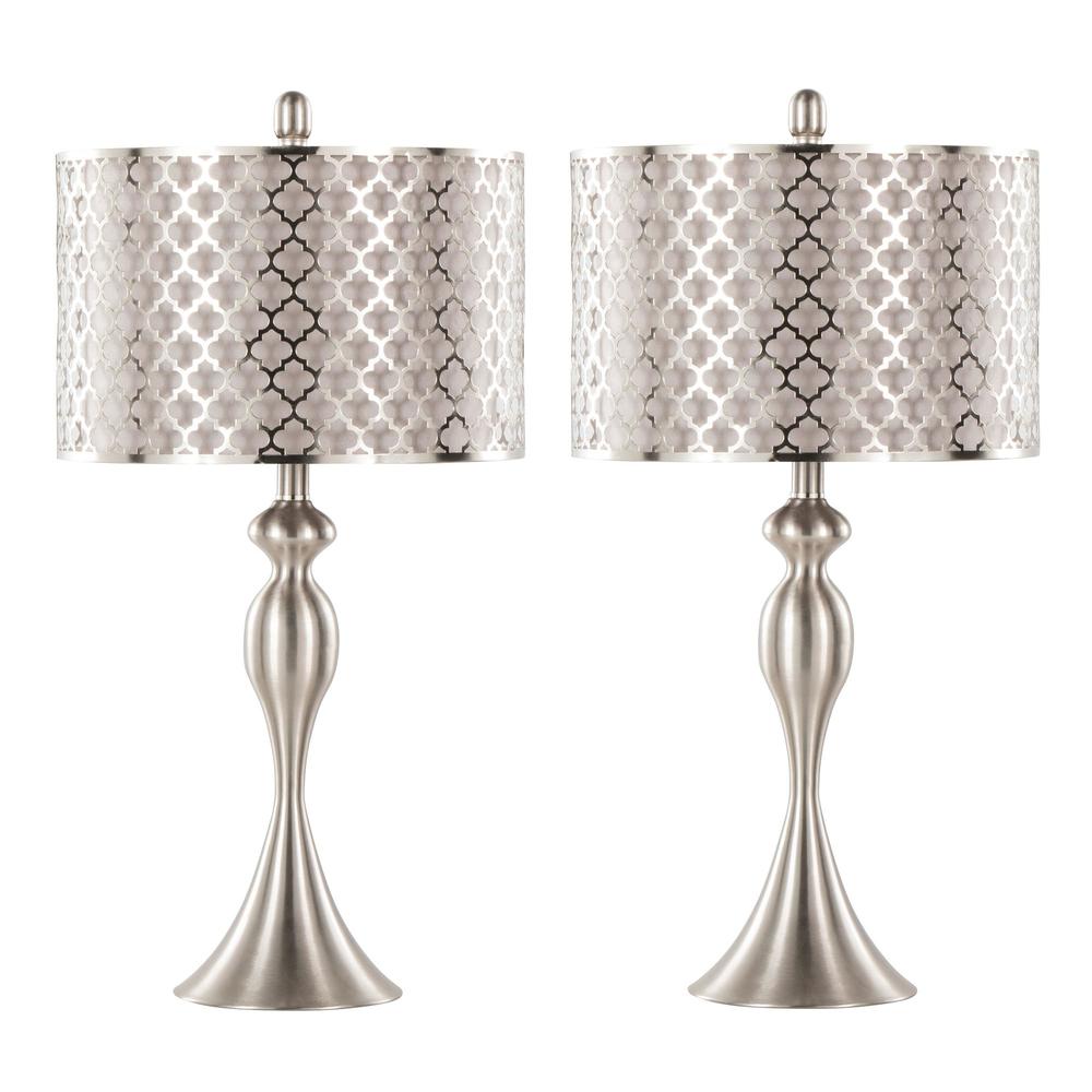 Silver Ashland 27" Metal Table Lamp - Set of 2. Picture 1