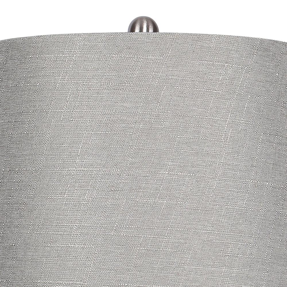 Brushed Nickel, Light Grey Linen Ashland 27" Metal Table Lamp - Set of 2. Picture 4