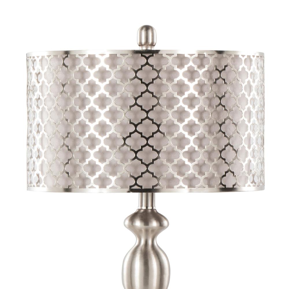 Silver Ashland 27" Metal Table Lamp - Set of 2. Picture 4