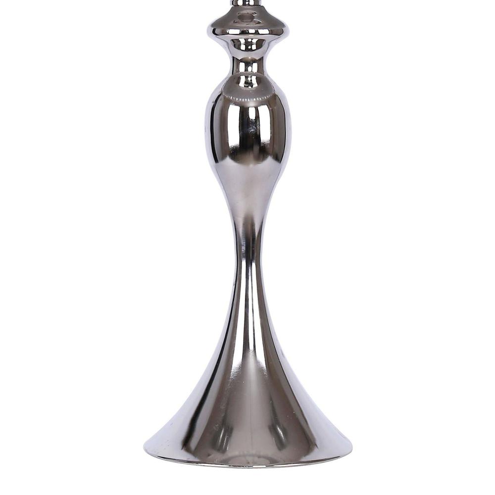 Polished Nickel, Clear Crystal Ashland 27" Metal Table Lamp - Set of 2. Picture 4