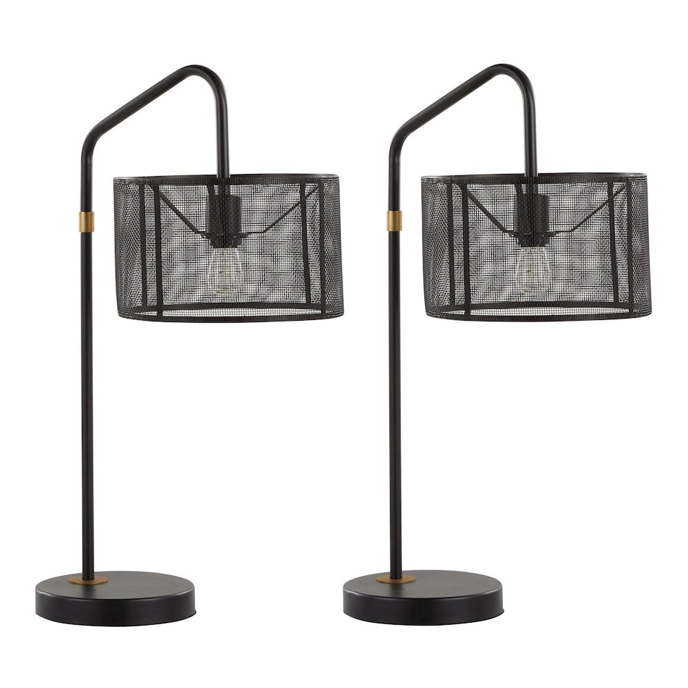 Mod Mesh 27" Metal Task Lamp with USB - Set of 2. Picture 1
