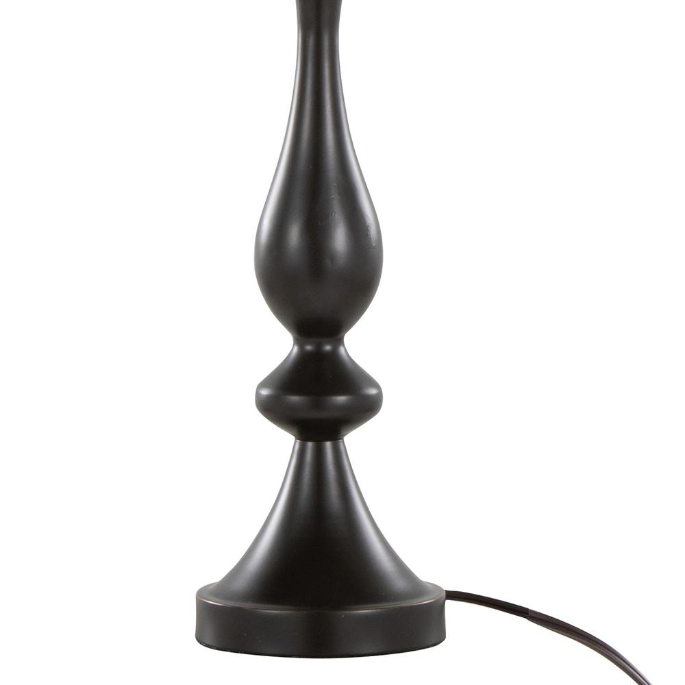 Oil Rubbed Bronze, Clear Crystal Topaz 27" Metal Table Lamp. Picture 4