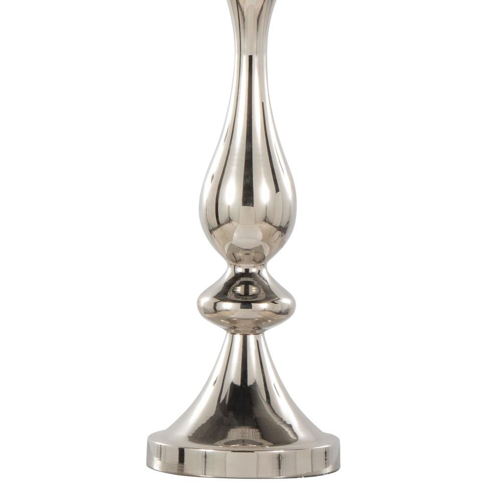 Polished Nickel, Clear Crystal Topaz 27" Metal Table Lamp. Picture 4