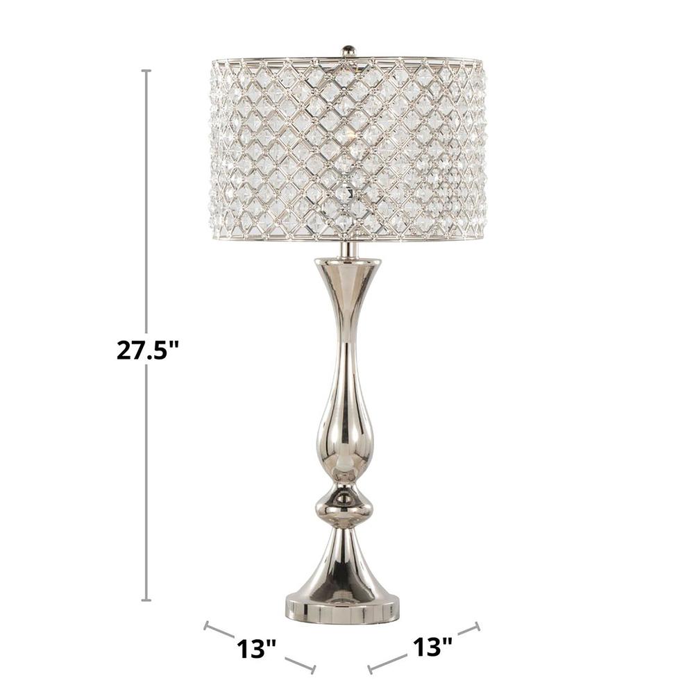 Oil Rubbed Bronze, Clear Crystal Topaz 27" Metal Table Lamp. Picture 5