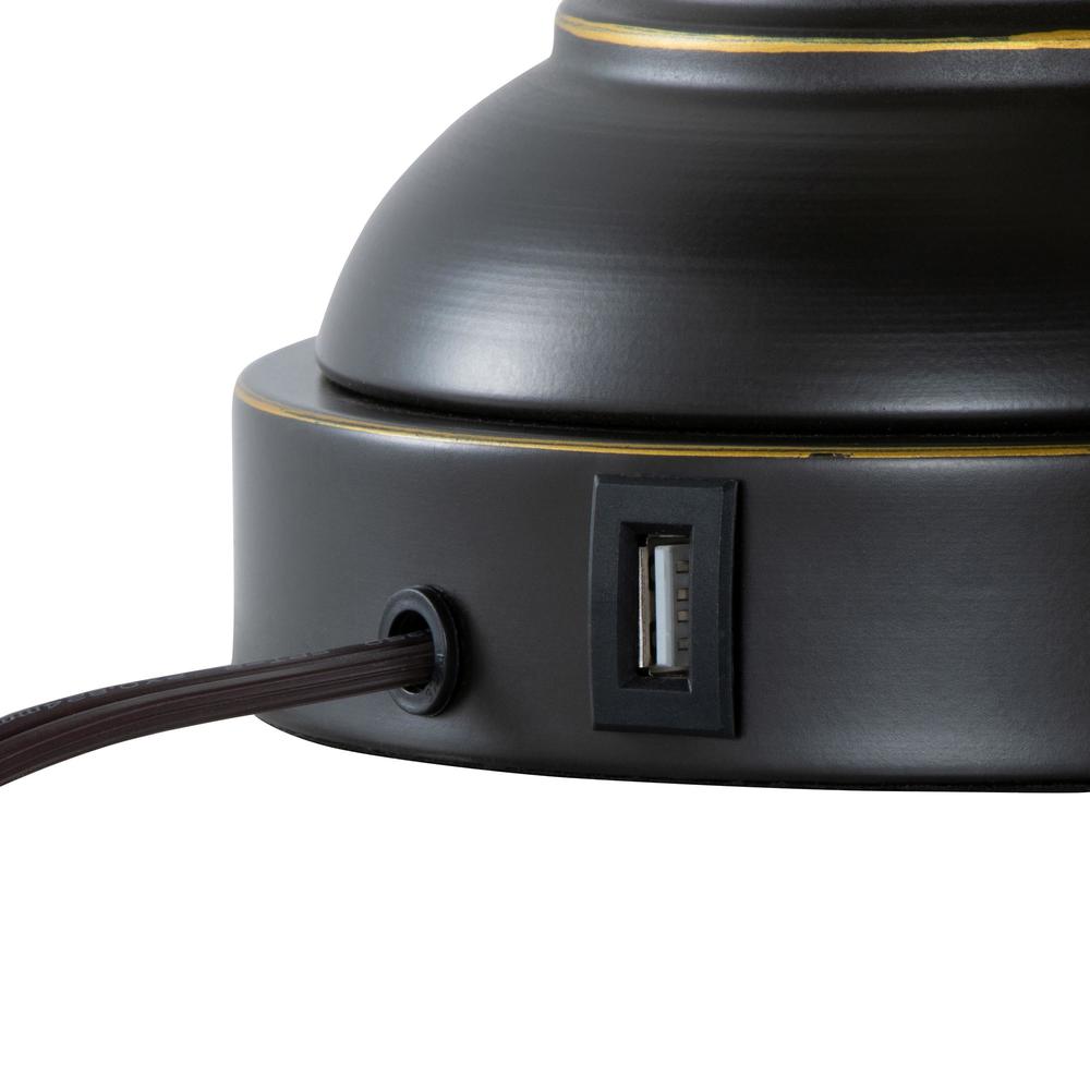 Brown Montgomery 29" Metal Table Lamp with USB - Set of 2. Picture 6
