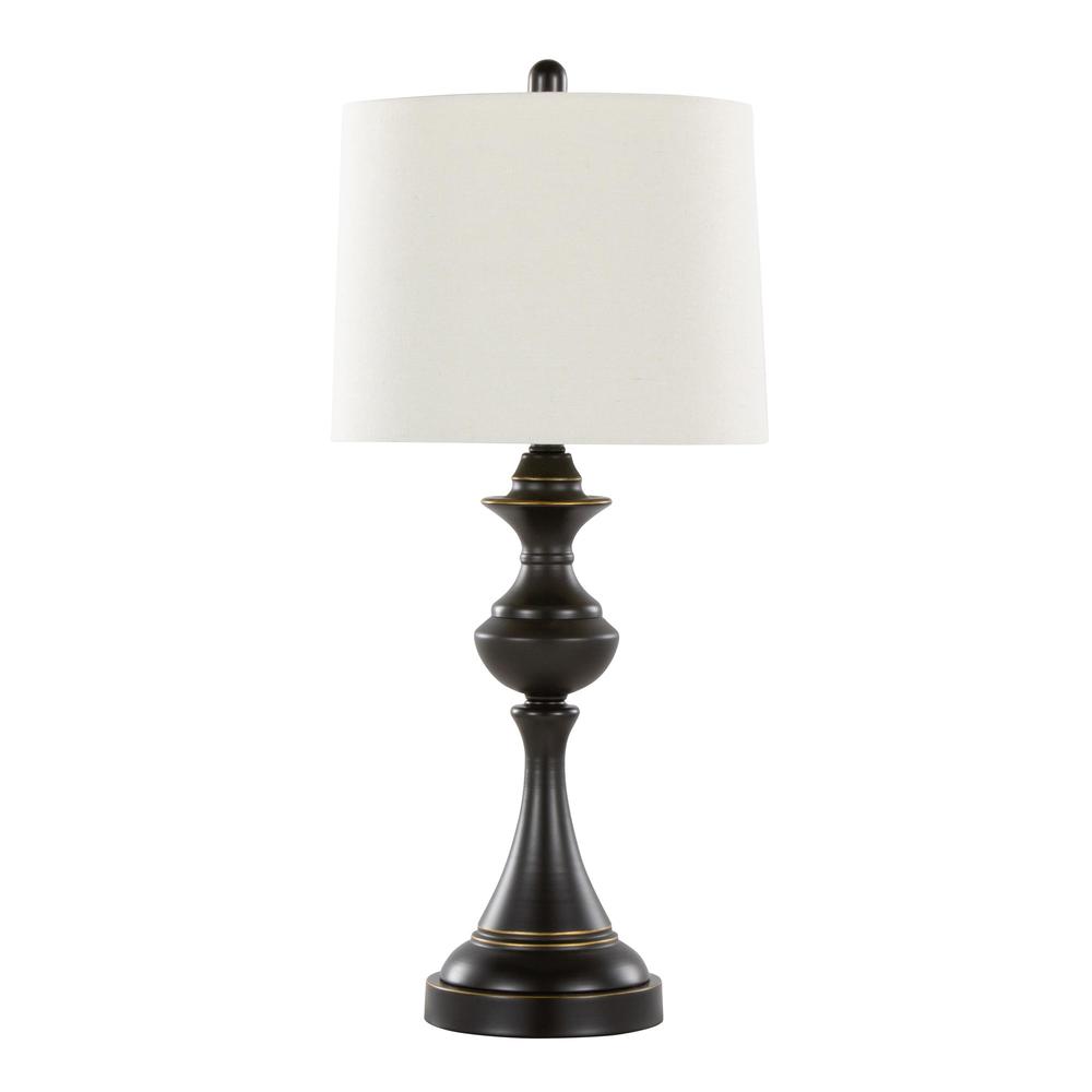 Brown Montgomery 29" Metal Table Lamp with USB - Set of 2. Picture 3