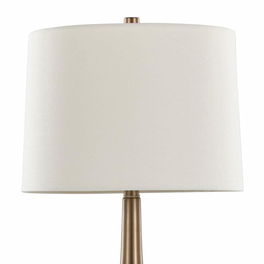 Matte Golden Bronze, White Linen Diana 29" Metal Table Lamp - Set of 2. Picture 5