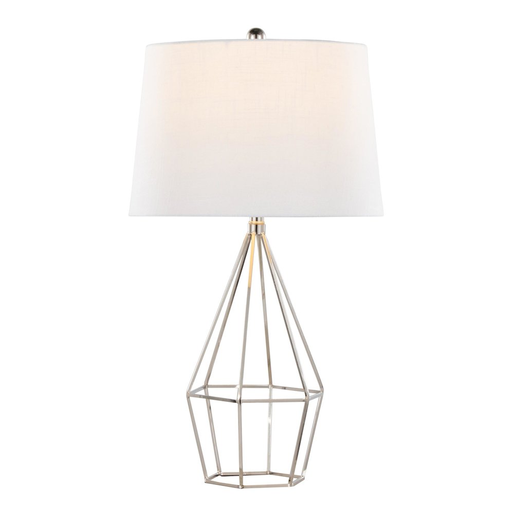 Polished Nickel, Black Satin Diana 29" Metal Table Lamp - Set of 2. Picture 2