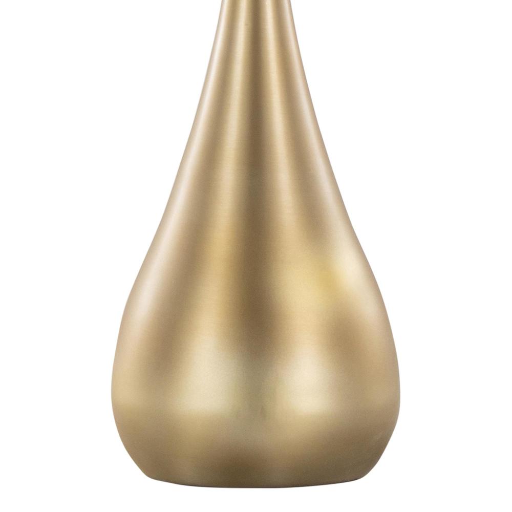 Gold Metal, White Linen Pebble 29" Metal Table Lamp - Set of 2. Picture 4